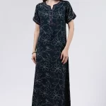 Printed Cotton Blend Full Length Nighty