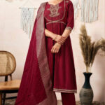 Printed With Embroidered Pure Cotton Salwar Suit