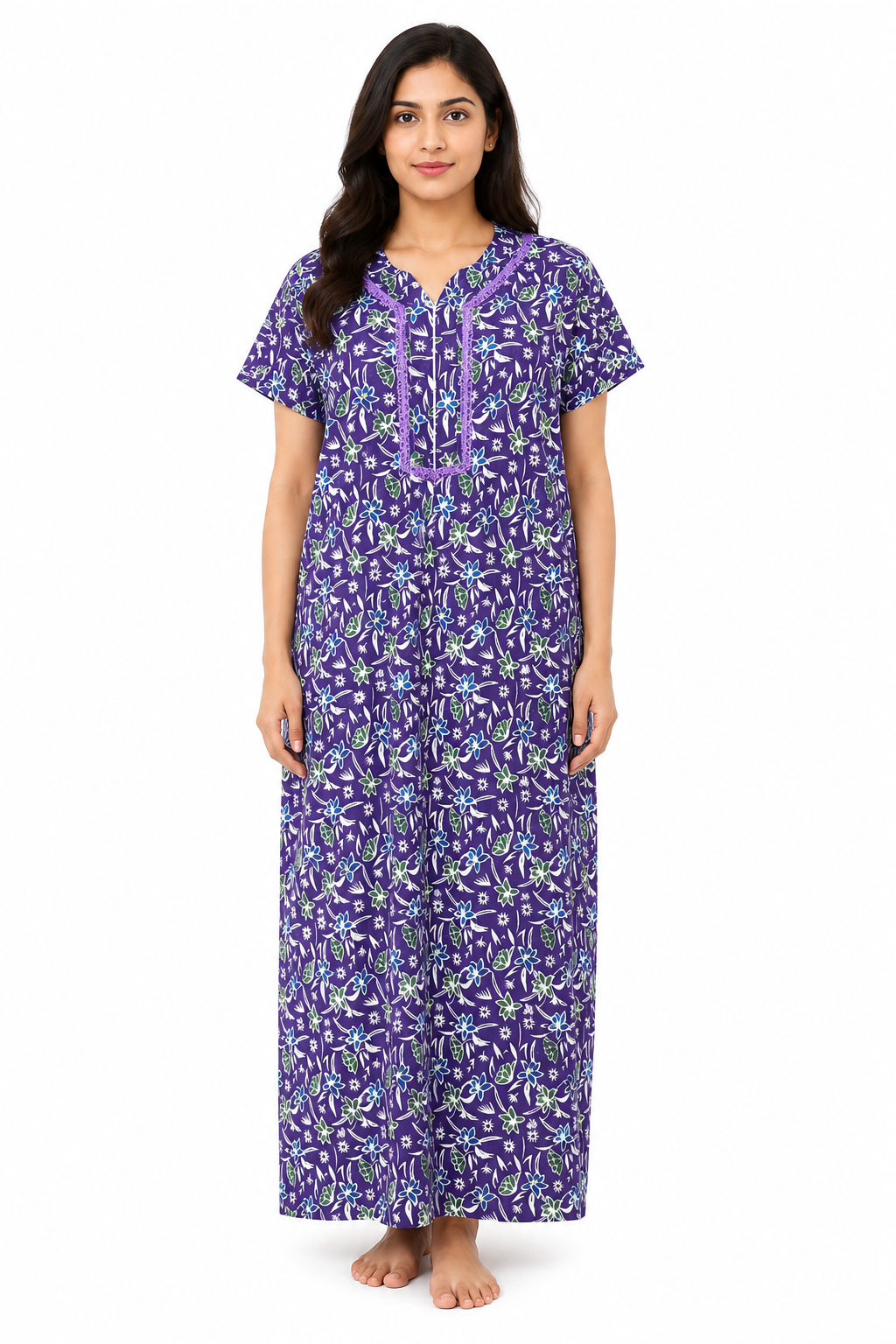 ChatGPT Image Aug 18, 2026, 03_01_33 PM Printed Cotton Nighty - Image 1